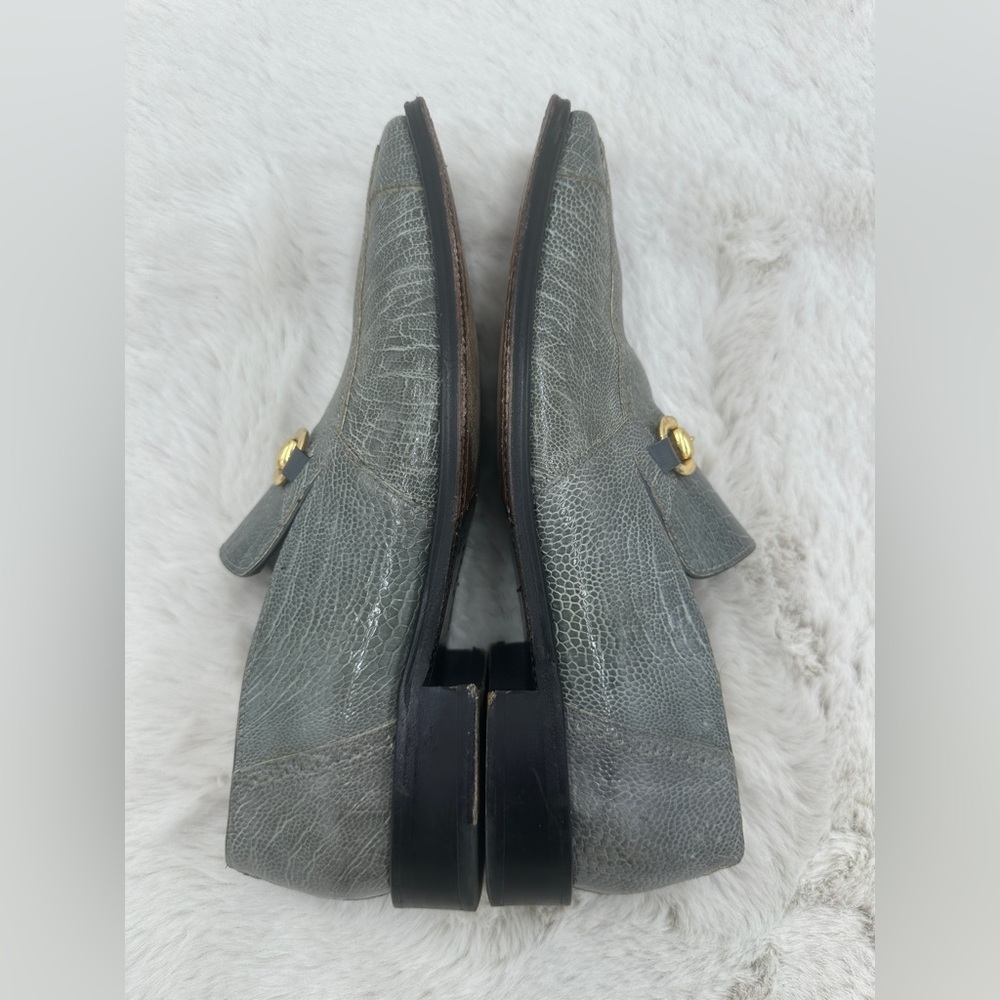 David Eden Ostrich Leg Horse Bit Loafers Men’s Dress shoes 10.5 - Picture 8 of 11